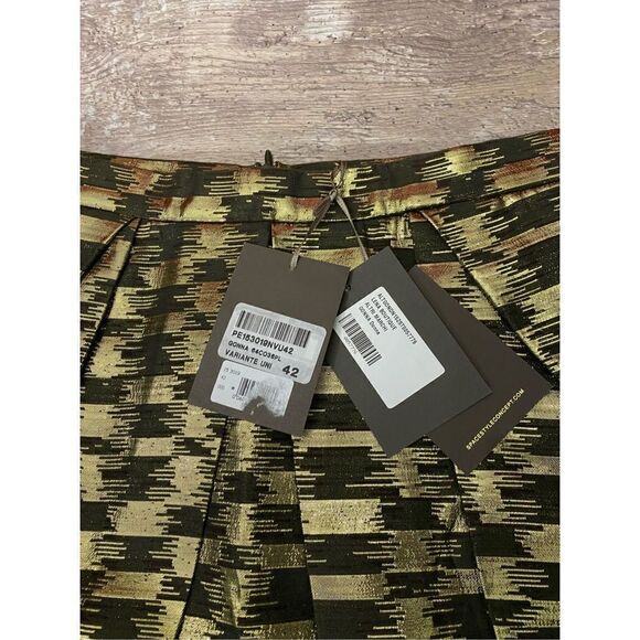 Space Style Concept Gold Holiday Italian Party Skirt Size 42 Med - Picture 3 of 9